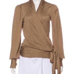 Diane von Furstenberg Olga silk-blend wrap top